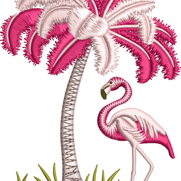 Ağaç 14f Palmiye ve flamingo
