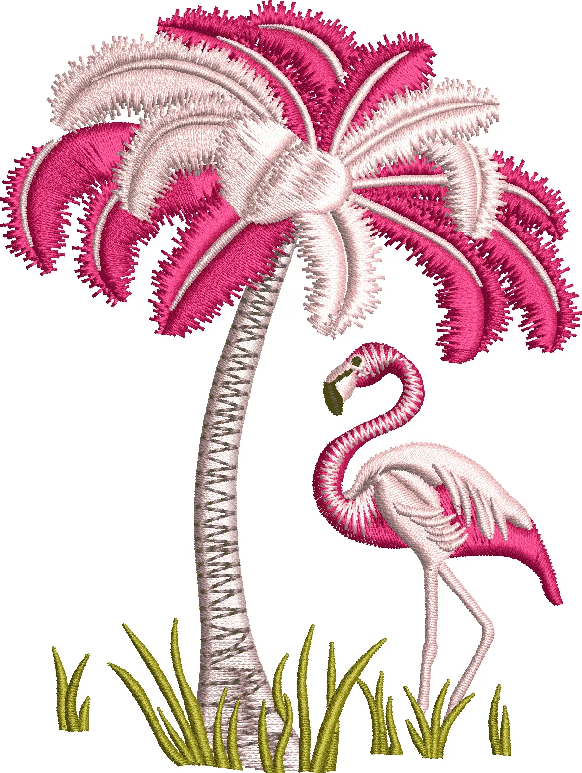 Ağaç 14f Palmiye ve flamingo