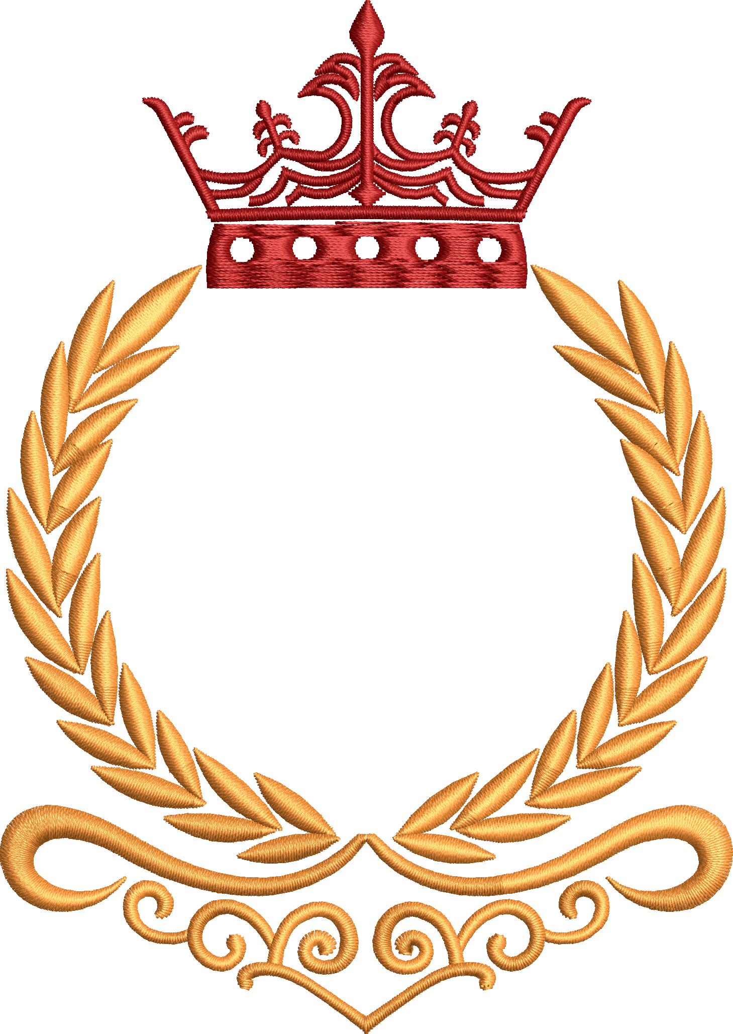 Taçlı başak nakış tasarımı