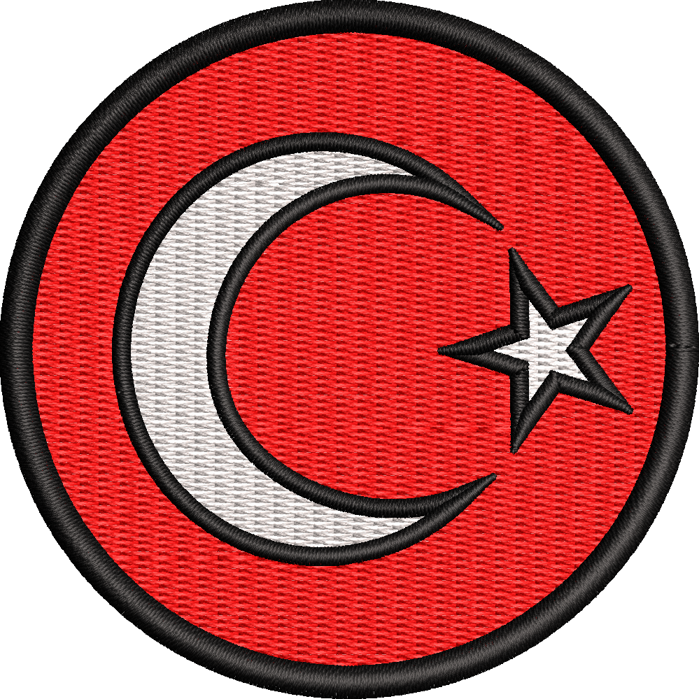 Bayrak 13f hilal yuvarlak türk bayrağı