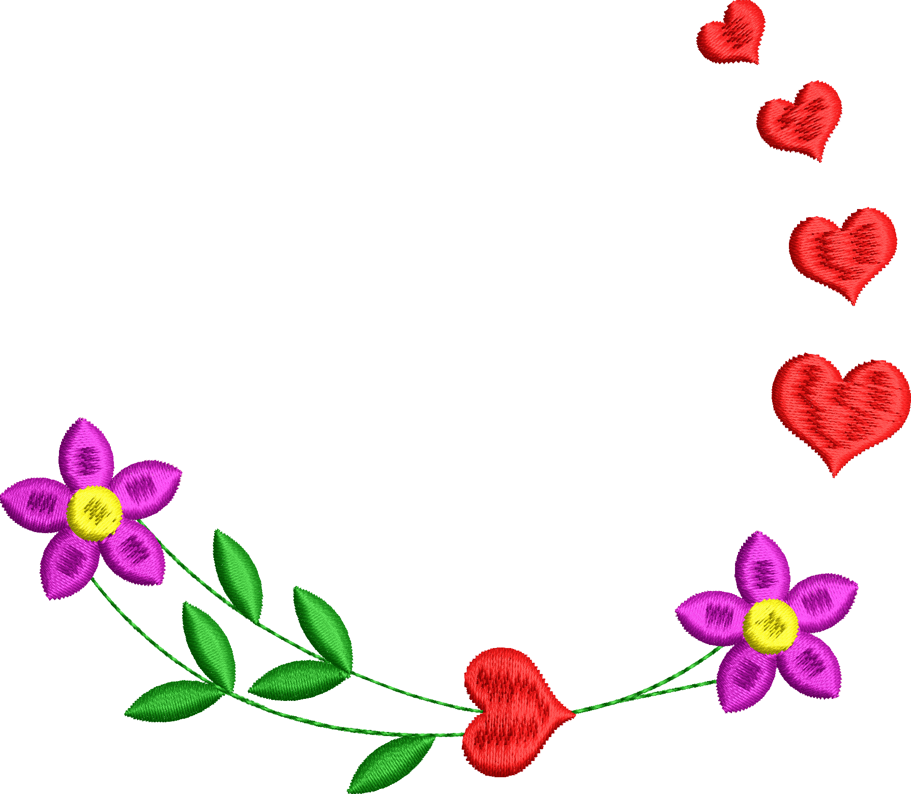 Garland embroidery design piece