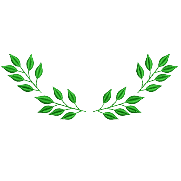 Yaprak dal çelenk nakış tasarımı