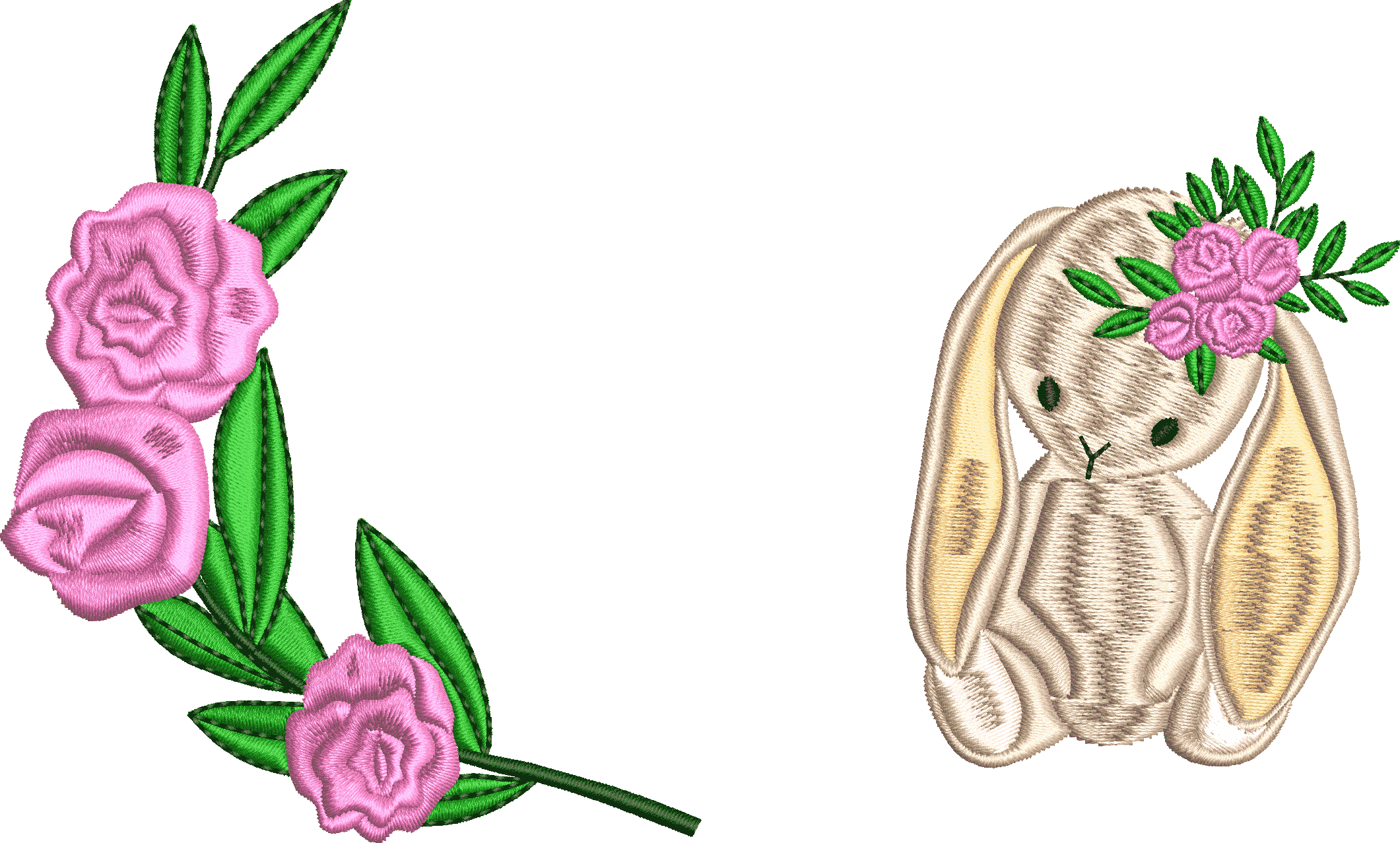 Wreath 91f rose wreath with rabbit