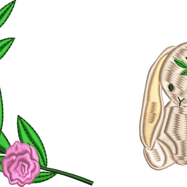 Wreath 91f rose wreath with rabbit