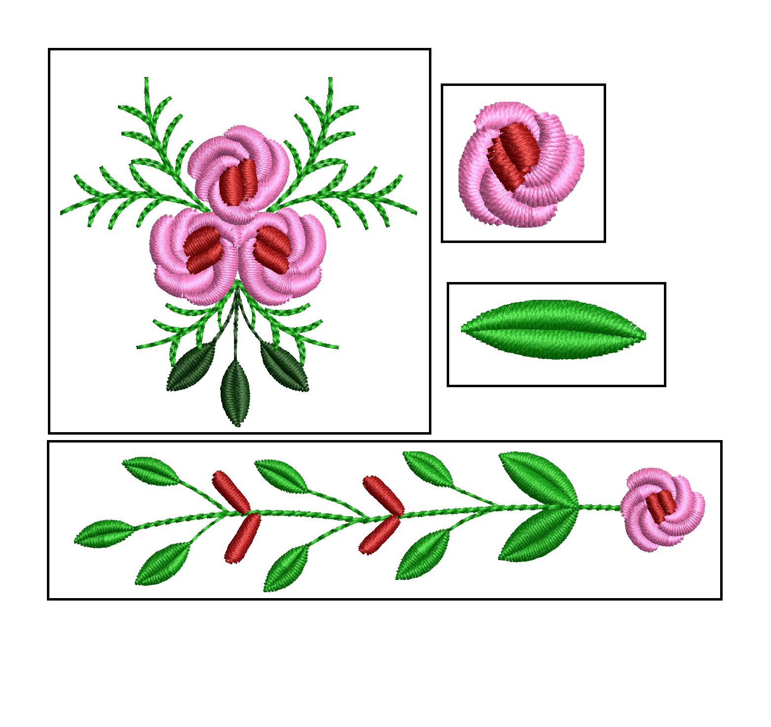 Çiçek nakış tasarımı (takım)
