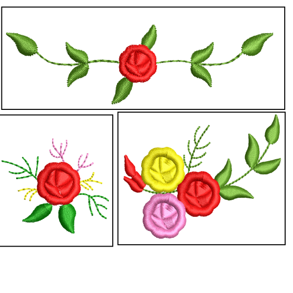 Çiçek nakış tasarımı (takım)