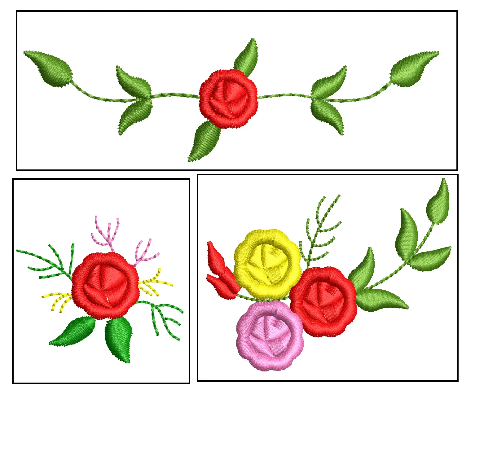 Çiçek nakış tasarımı (takım)