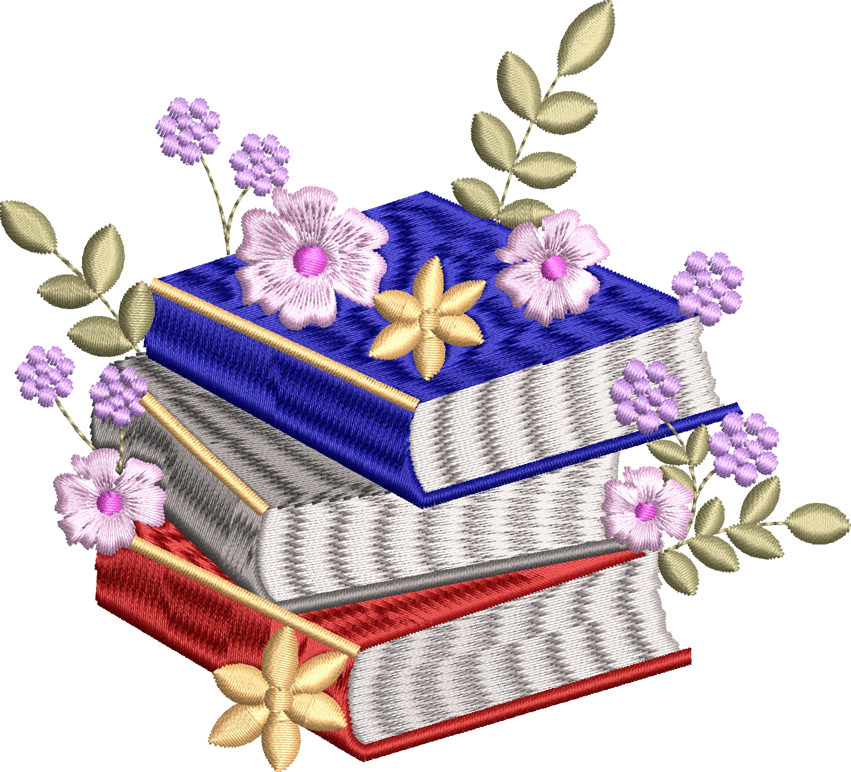 Çiçekli kitap nakış deseni 194f