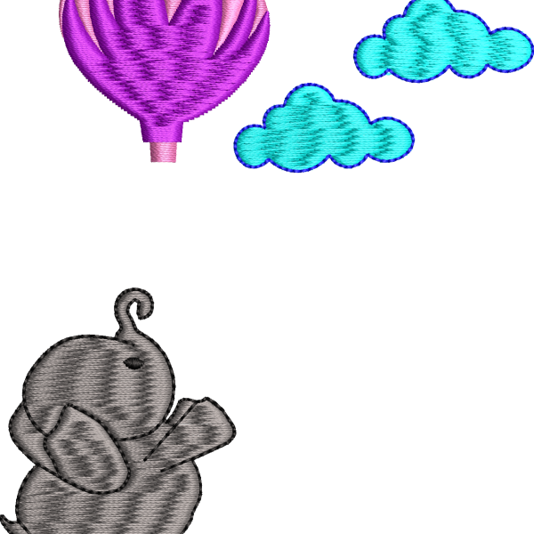 Fil 7f balon ve bulutlu