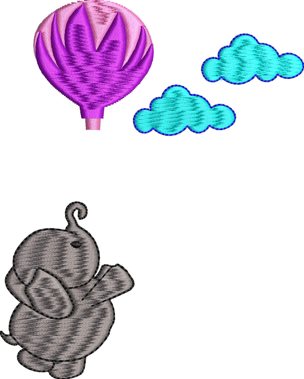 Fil 7f balon ve bulutlu