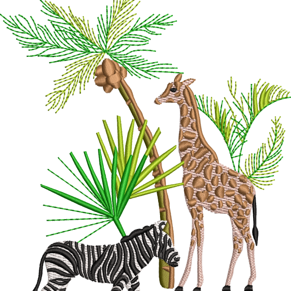 Hayvanlar 2f safari zebra zürafa palmiye