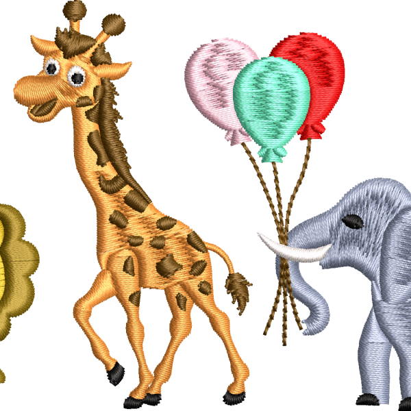 Hayvanlar 4f aslan fil zürafa balon