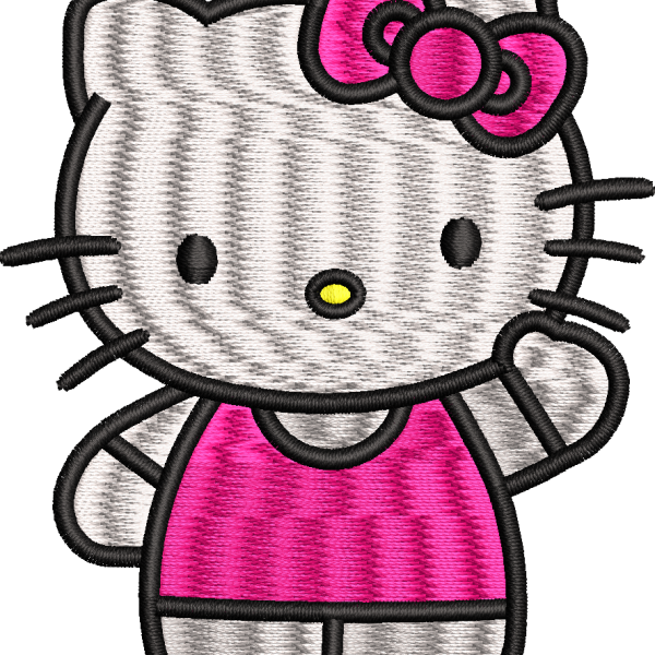 Sevimli Kedi Nakış Tasarımı Hello Kitty İlhamlı 80f