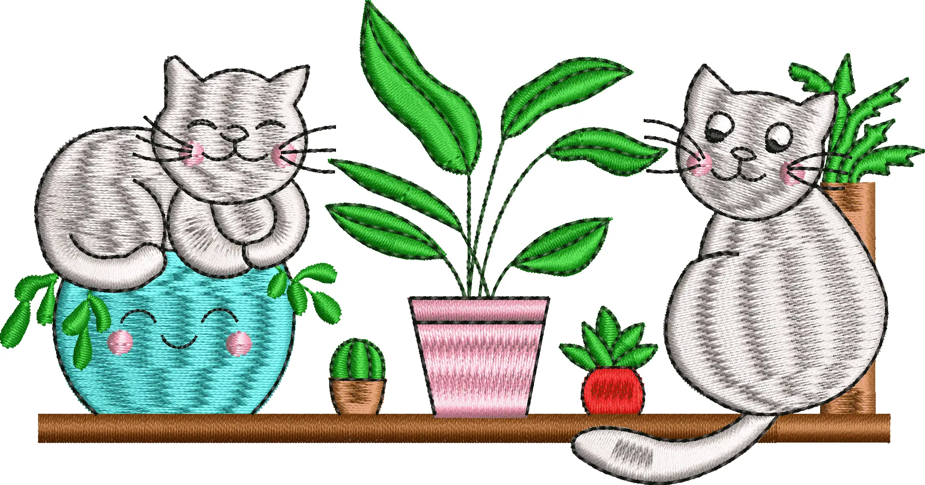 Kedi 11f saksıda çiçekler