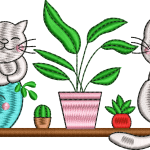 Kedi 11f saksıda çiçekler