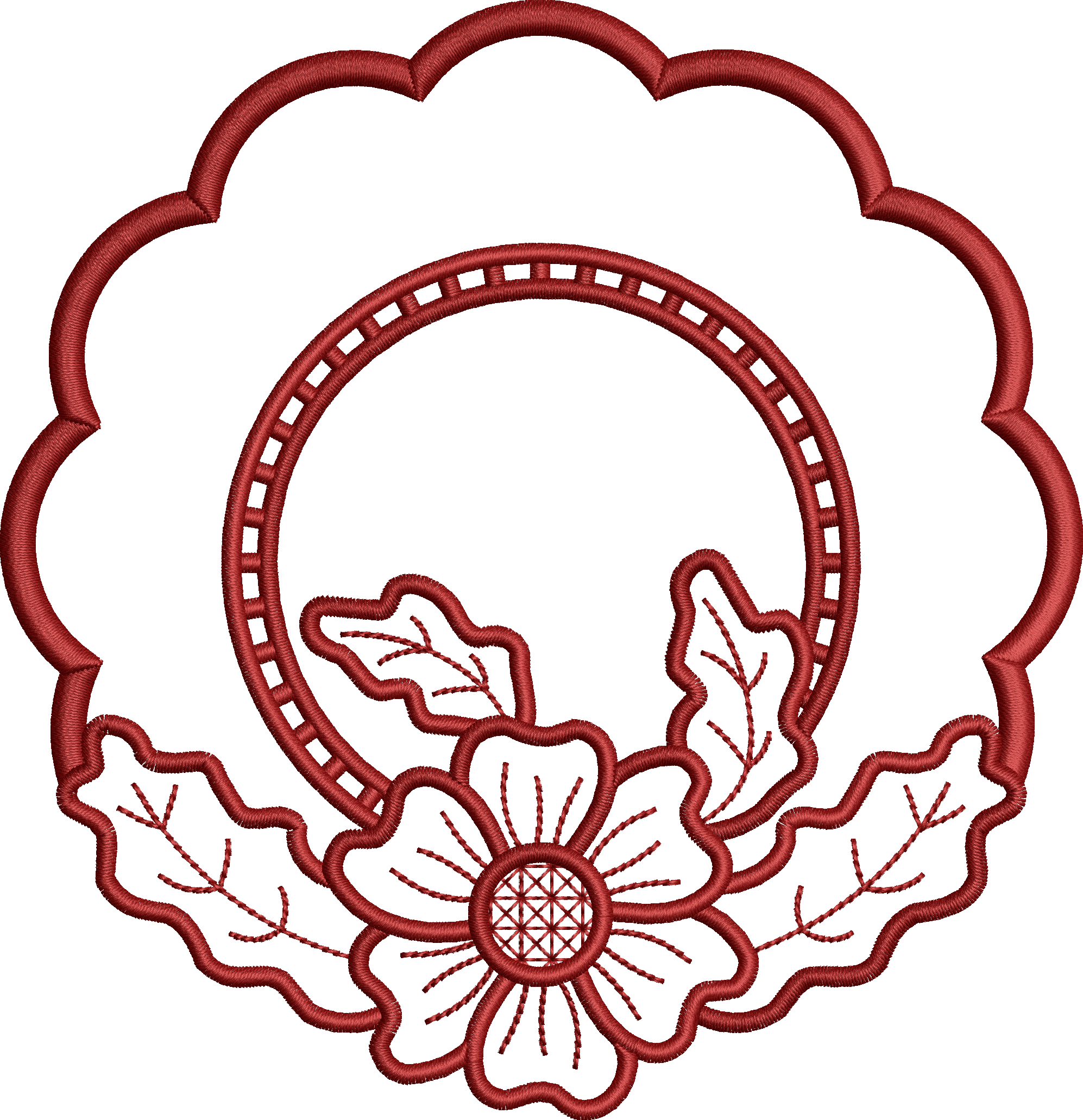 Floral napkin embroidery design 179f