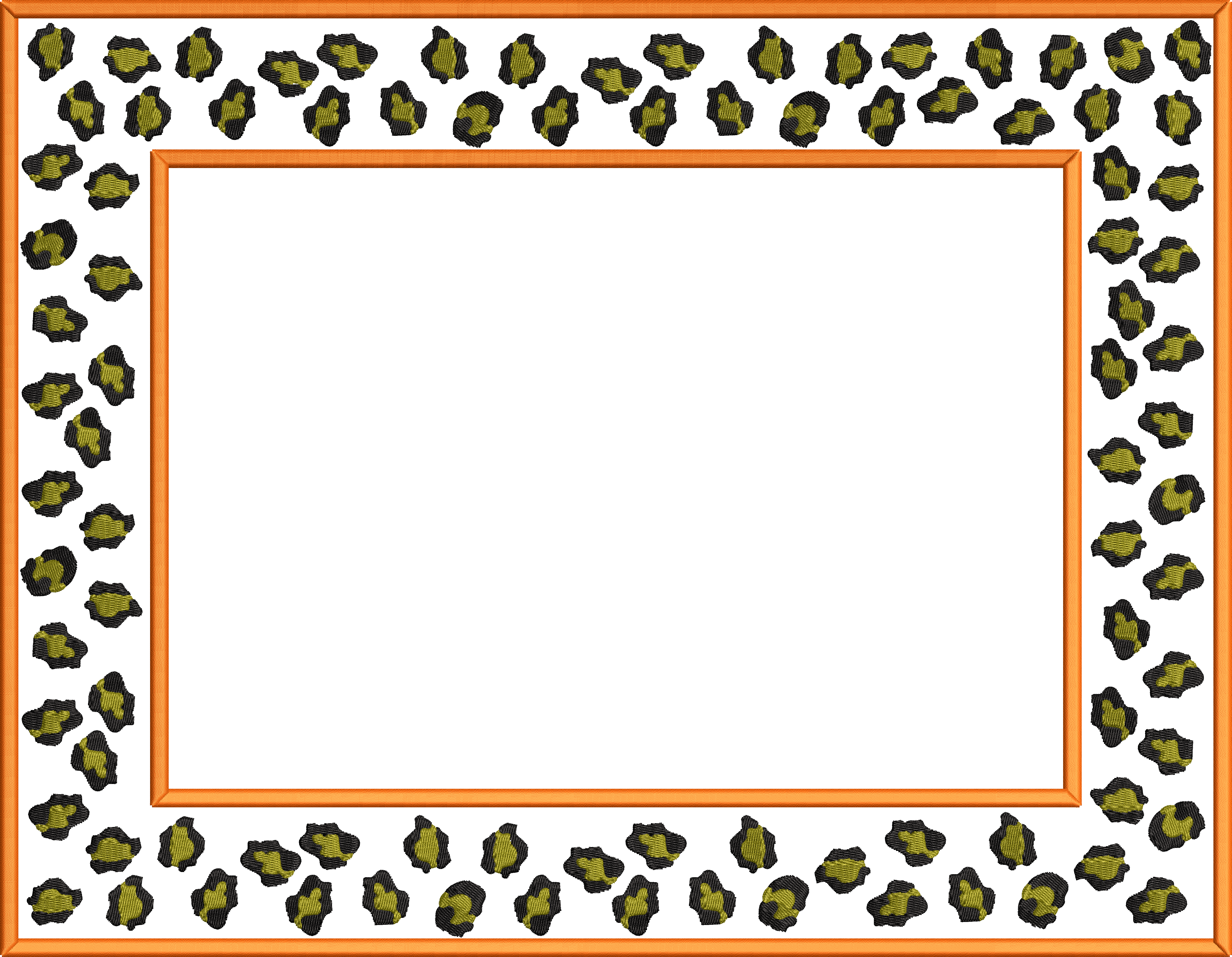 Leopard print napkin embroidery design rectangle 184f