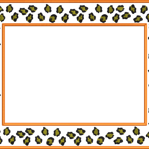 Leopard print napkin embroidery design rectangle 184f