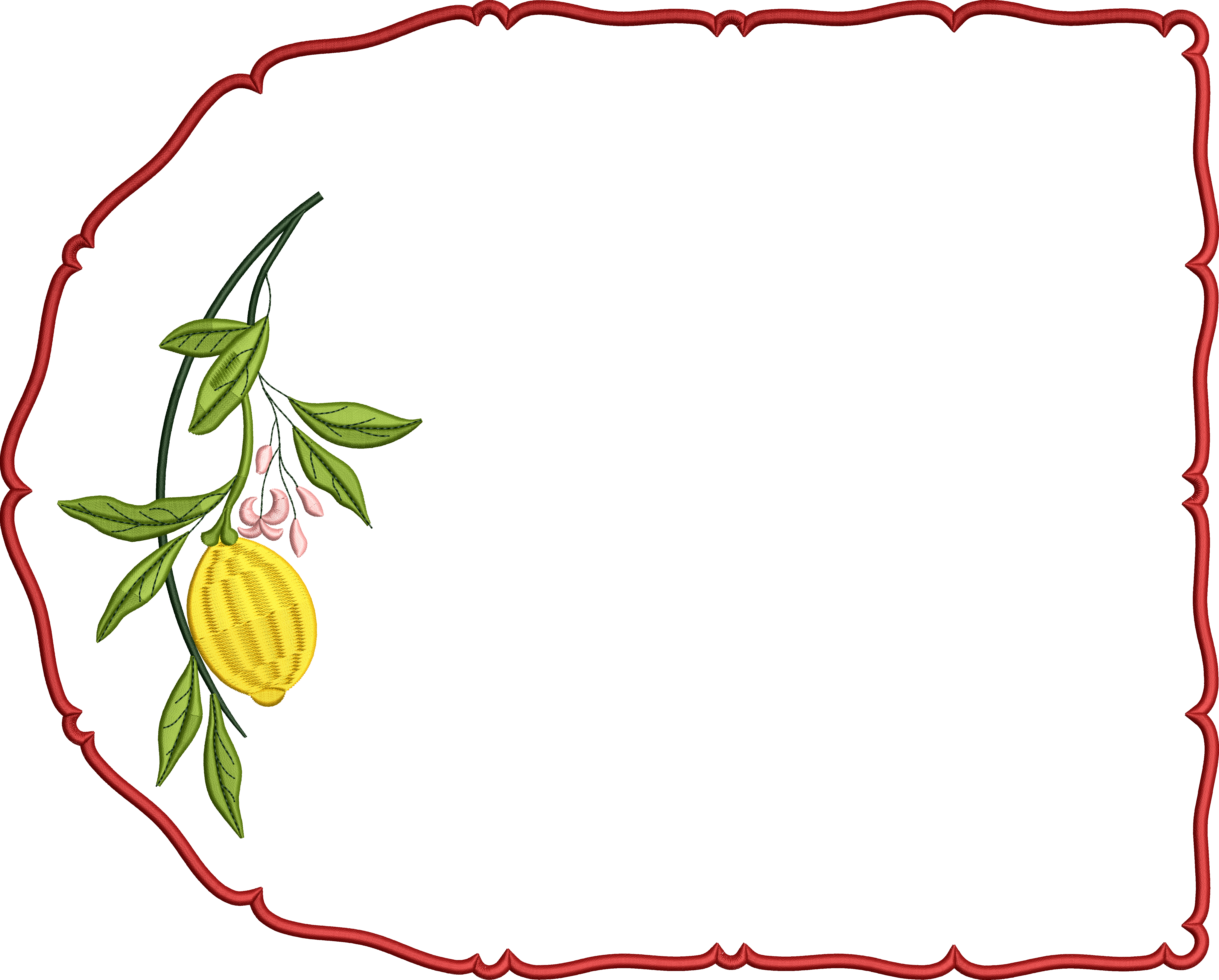 Limonlu peçete nakış tasarımı 192f