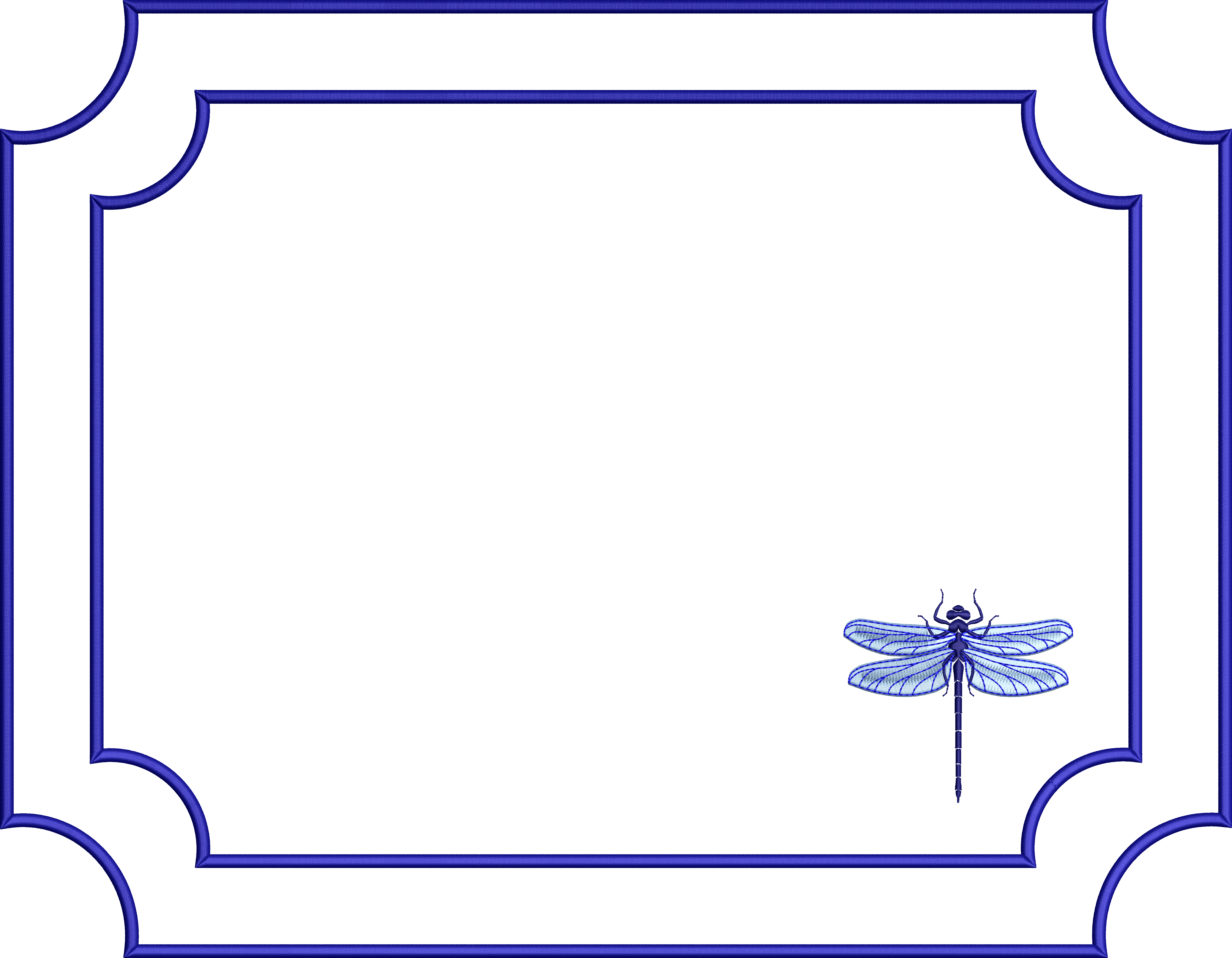 Napkin 57f with rectangular dragonfly
