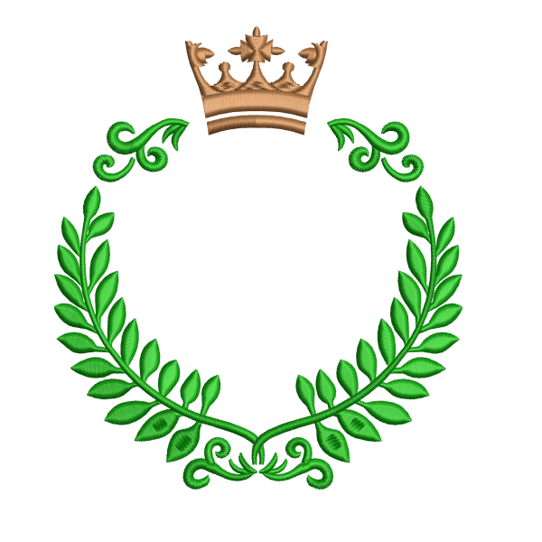 Diseño de Bordado de Corona y Laurel para Máquina - BASAK9F