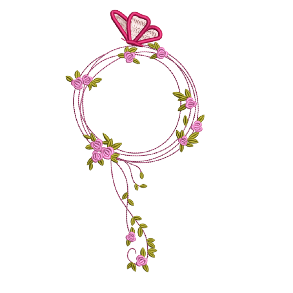 Butterfly wreath embroidery design and delicate stitchwork – CELENK131F