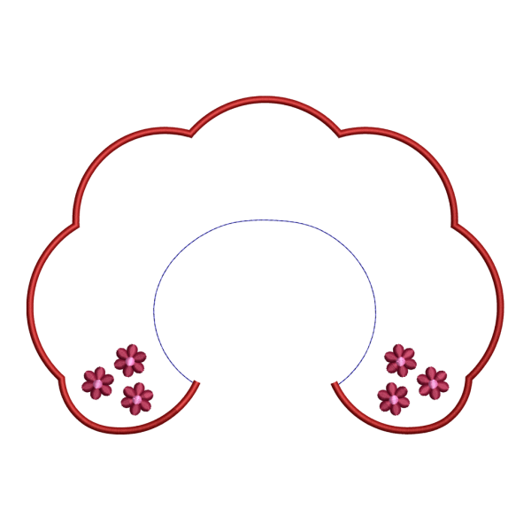 Baby collar embroidery design with floral decoration – YAKA10F