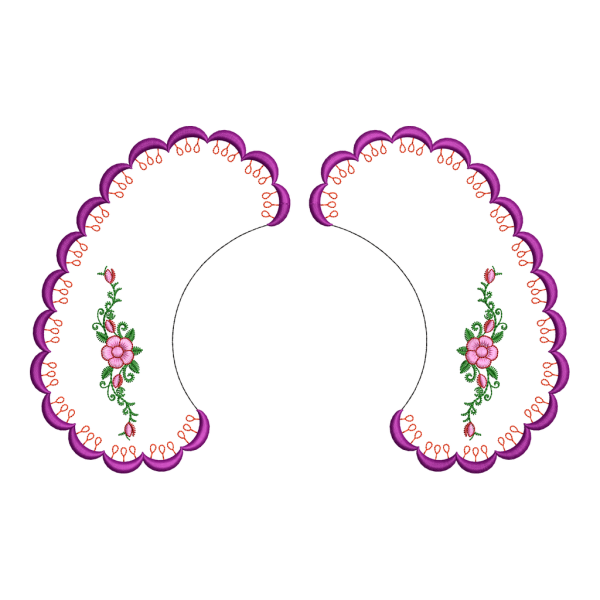 Floral collar embroidery design 12f