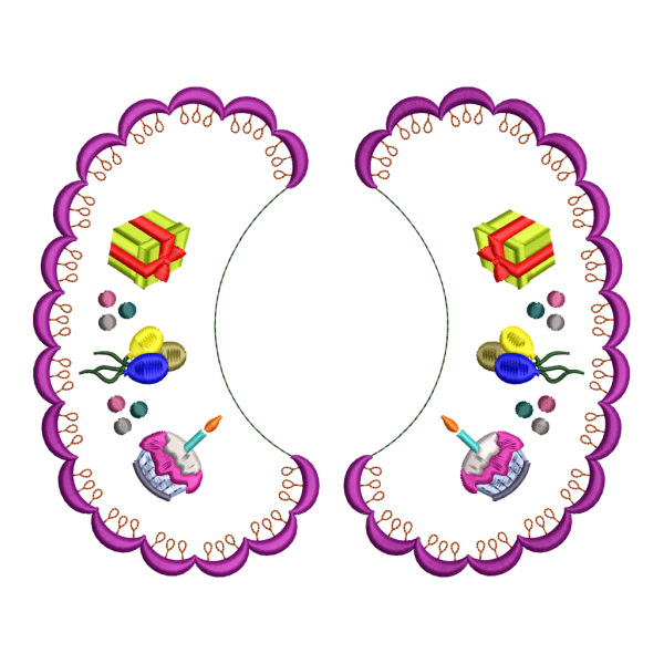 Patterned collar embroidery design 12f