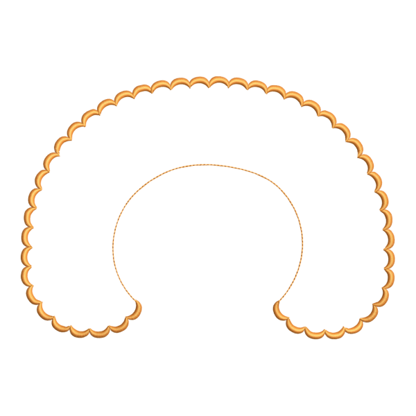 Half circle embossed collar embroidery design and embroidery artwork - YAKA1F
