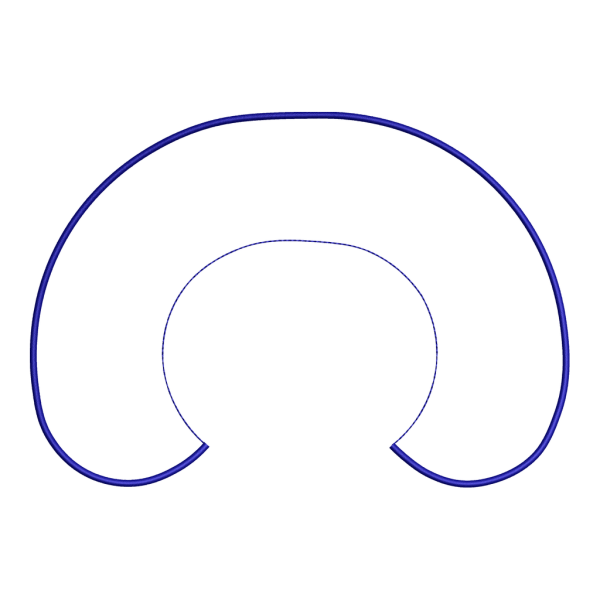 Classic round baby collar embroidery design and minimal collar artwork - YAKA3F