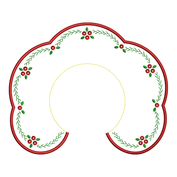 Floral collar embroidery design elegant stitched collar embroidery artwork - YAKA4F