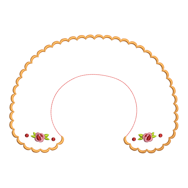 Ruffled floral collar embroidery design and collar embroidery layout – YAKA5F